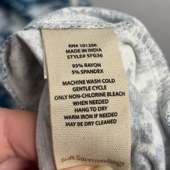 Soft Surroundings Joanna Faux Wrap Dress Womens 2x Abstract Maxi Surplice Neck - Picture 7 of 10